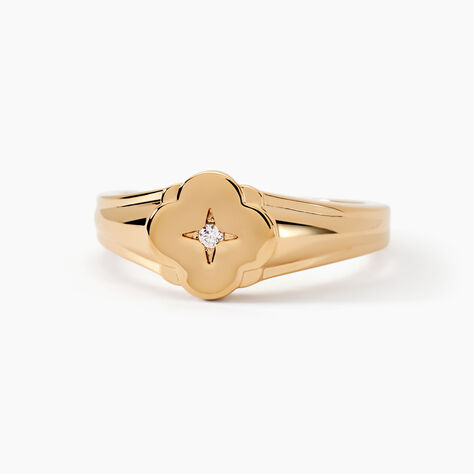 Chevali&egrave;re Cosma Plaqu&eacute; Or Jaune Oxyde De Zirconium - Bagues solitaires Femme | Histoire d&rsquo;Or