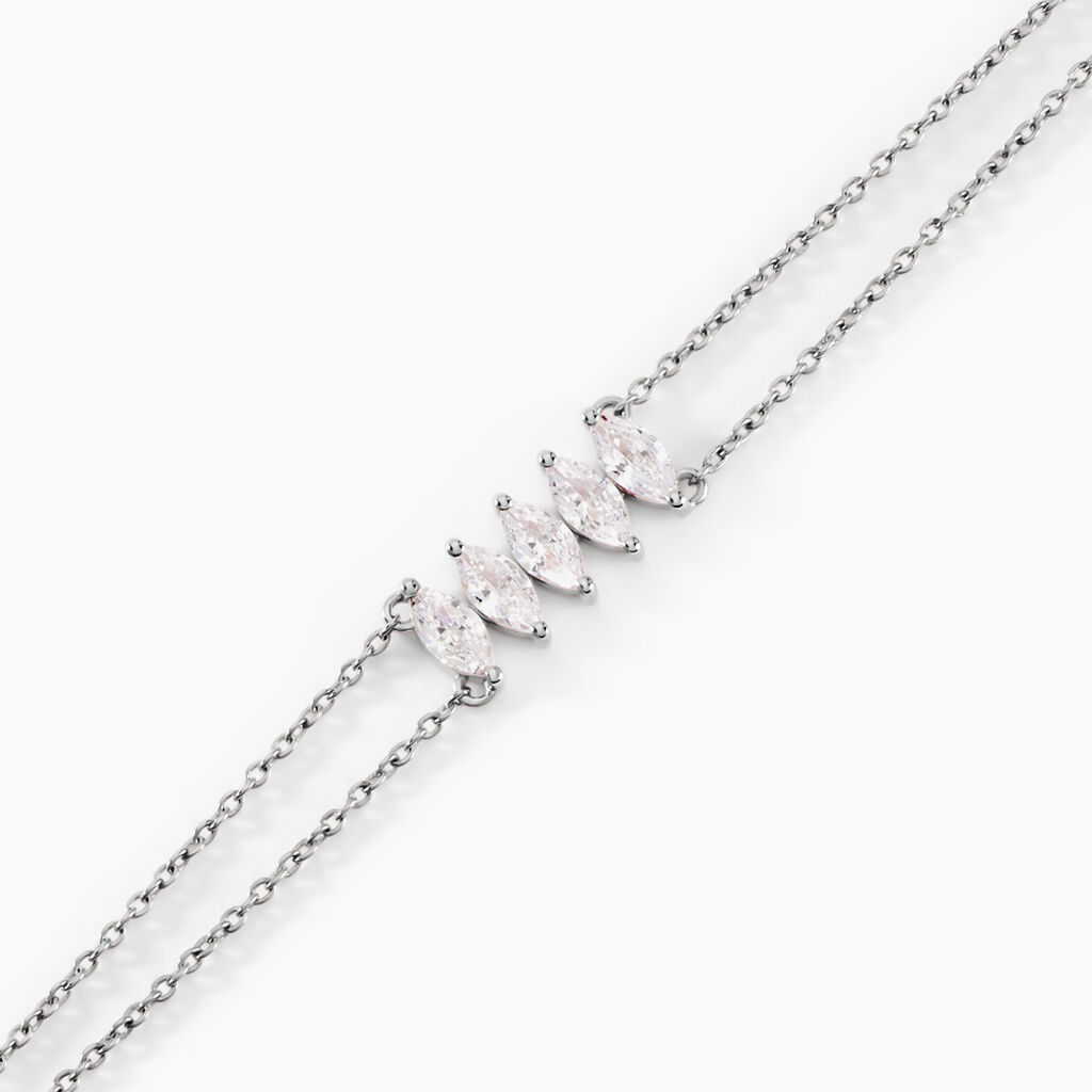 Bracelet Navette Argent Blanc Oxyde De Zirconium - Bracelets Femme | Histoire d’Or
