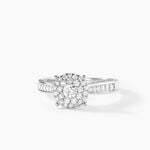 Bague Shirlene Ld Platine Blanc Diamant Synth&eacute;tique - Bagues solitaires Femme | Histoire d&rsquo;Or