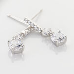 Boucles D'oreilles Pendantes Corianne Argent Blanc Oxyde De Zirconium - Boucles d'oreilles fantaisie Femme | Histoire d&rsquo;Or