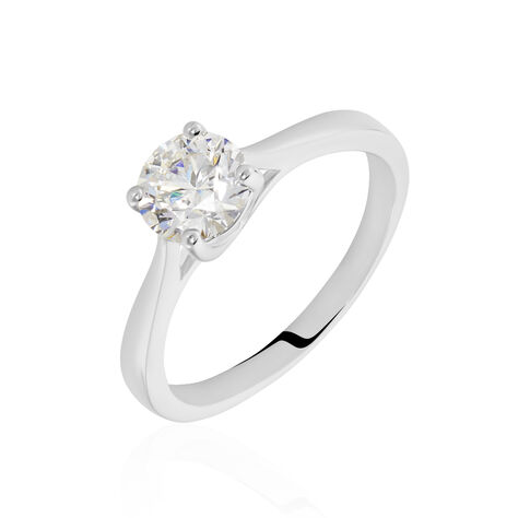 Bague Solitaire Fiona Or Blanc Diamant Synthetique - Bagues solitaires Femme | Histoire d’Or