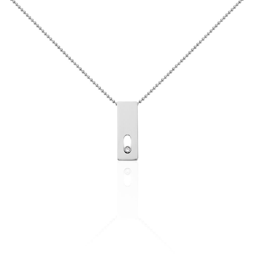 Collier Zeto Acier Blanc Strass - Colliers fantaisie Homme | Histoire d’Or