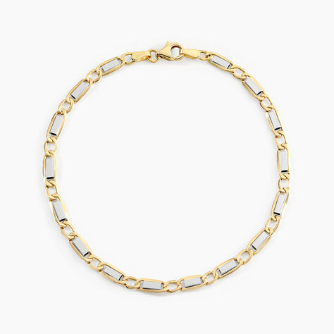 Bracelet Danae Plaquette Or Bicolore - Bracelets chaîne Homme | Histoire d’Or