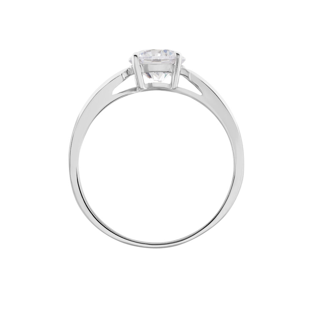 Bague Solitaire Or Blanc Caharus Oxyde De Zirconium - Bagues solitaires Femme | Histoire d’Or