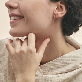 Boucles D'oreilles Puces Juliete Or Jaune Calcedoine - Clous d'oreilles Femme | Histoire d’Or