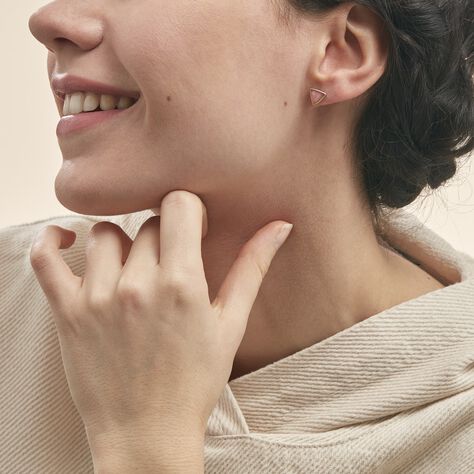 Boucles D'oreilles Puces Juliete Or Jaune Calcedoine - Clous d'oreilles Femme | Histoire d’Or