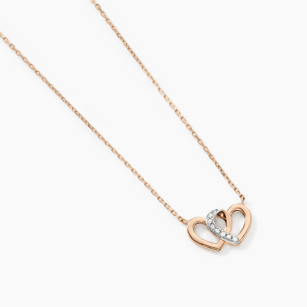 Collier Or Rose Valiere Diamants - Colliers Coeur Femme | Histoire d’Or