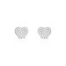 Boucles D'oreilles Puces Darwin Argent Blanc Oxyde - Boucles d'Oreilles Coeur Femme | Histoire d’Or