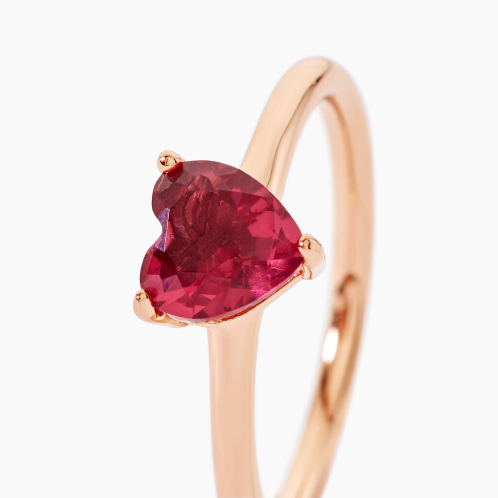 Bague Solitaire Kelvyn Argent Rose Oxyde De Zirconium - Bagues solitaires Femme | Histoire d&rsquo;Or