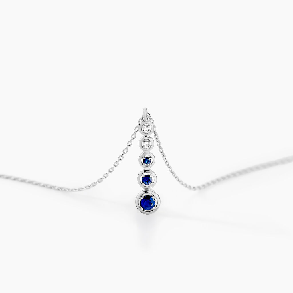 Collier Josephine Or Blanc Saphir Et Diamant - Colliers Femme | Histoire d’Or