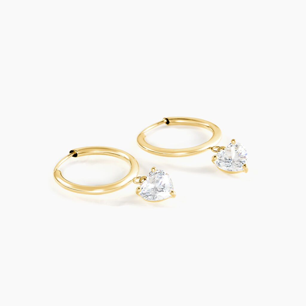 Creoles Or Jaune Lowan Oxydes De Zirconium - Boucles d'oreilles créoles Femme | Histoire d’Or