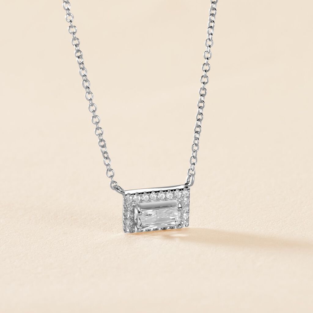 Collier Laurine Argent Blanc Oxyde De Zirconium - Colliers fantaisie Femme | Histoire d’Or
