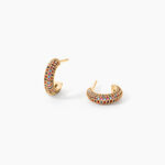 Cr&eacute;oles Plaqu&eacute; Or Jaune Julitta Topazes Oxydes De Zirconium - Boucles d'oreilles cr&eacute;oles Femme | Histoire d&rsquo;Or