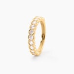 Bague Gennadi Argent Dor&eacute; A L'Or 750/1000 Oxyde De Zirconium - Bagues avec pierre Femme | Histoire d&rsquo;Or