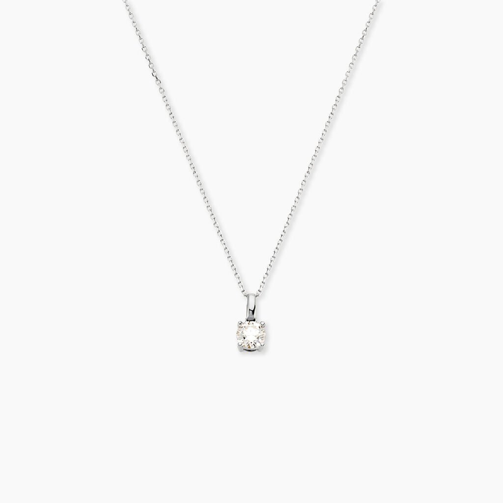 Pendentif Solitaire Aphrodite Or Blanc Diamant - Pendentifs Femme | Histoire d&rsquo;Or