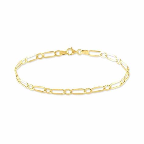 Bracelet Or Jaune Maille Alternée 1/3 - Bracelets chaîne Femme | Histoire d’Or