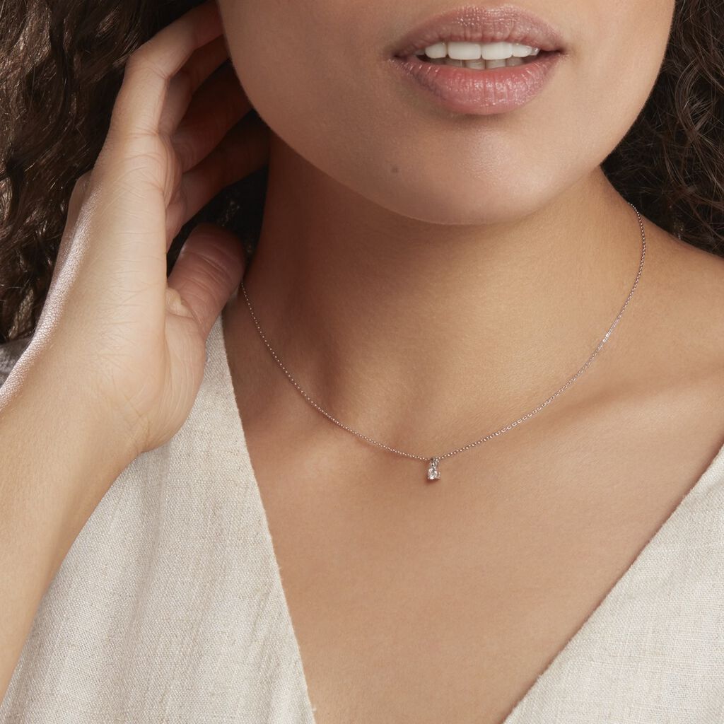 Pendentif Aphrodite Or Blanc Diamant - Pendentifs Femme | Histoire d’Or
