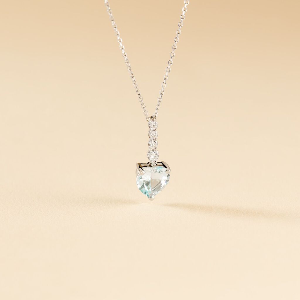 Collier Fany Or Blanc Topaze Et Oxyde De Zirconium - F&ecirc;te des m&egrave;res Femme | Histoire d&rsquo;Or