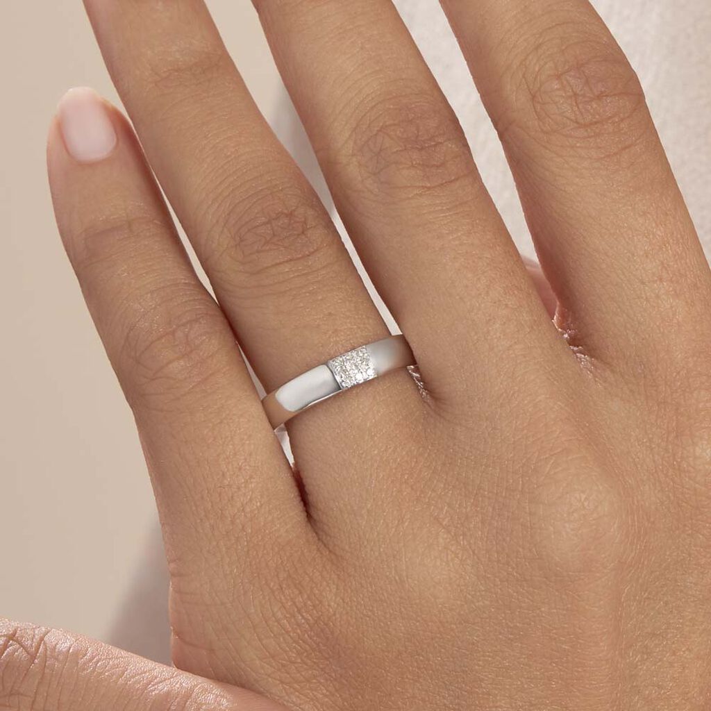 Bague Hajila Or Blanc Diamant - Bagues avec pierre Femme | Histoire d’Or