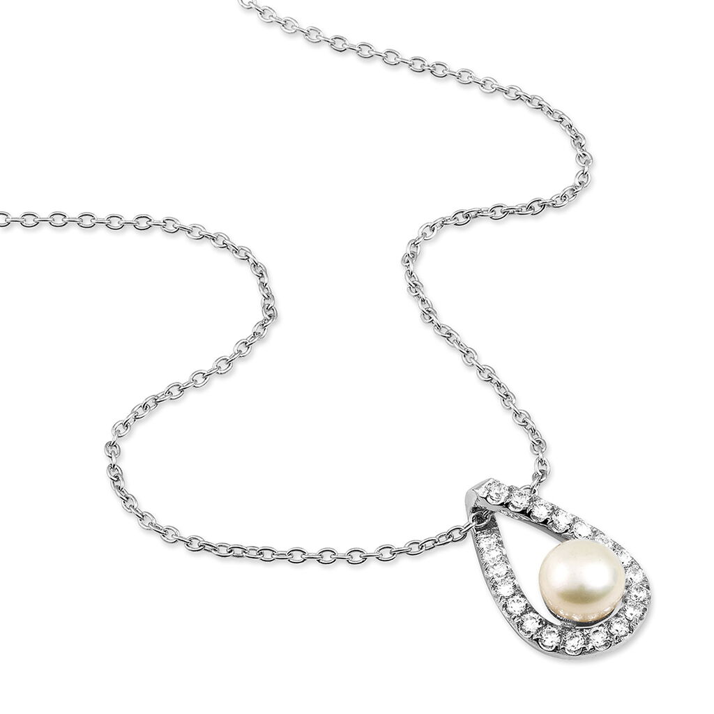 Collier Sohaliaae Argent Blanc Perle De Culture Et Oxyde De Zirconium - Colliers fantaisie Femme | Histoire d’Or