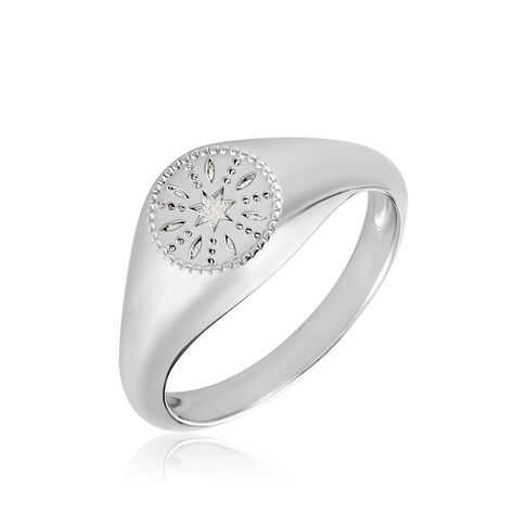 Chevalière Jima Argent Blanc - Chevalières Femme | Histoire d’Or