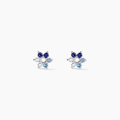 Boucles D'oreilles Puces Pavel Argent Blanc Oxyde De Zirconium - Boucles d'oreilles fantaisie Femme | Histoire d&rsquo;Or