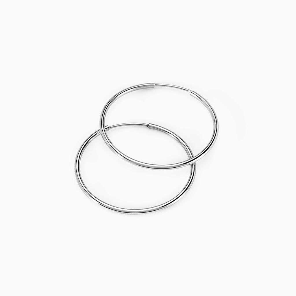 Cr&eacute;oles Dominae Or Blanc - Boucles d'oreilles cr&eacute;oles Femme | Histoire d&rsquo;Or