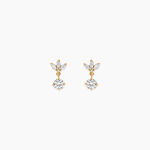 Boucles D'Oreilles Pendantes Lavra Argent Dor&eacute; A L'Or 750/1000 Oxyde De Zirconium - Boucles d'oreilles fantaisie Femme | Histoire d&rsquo;Or