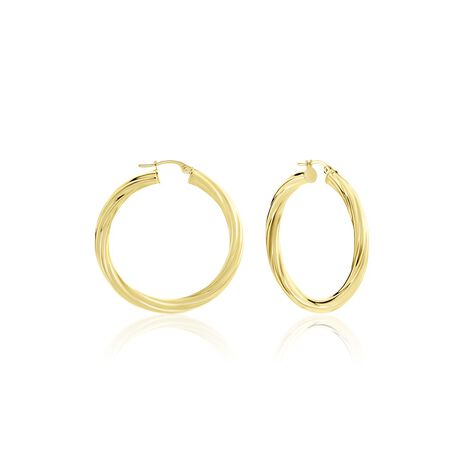 Créoles Or Jaune Torsadé - Boucles d'oreilles créoles Femme | Histoire d’Or