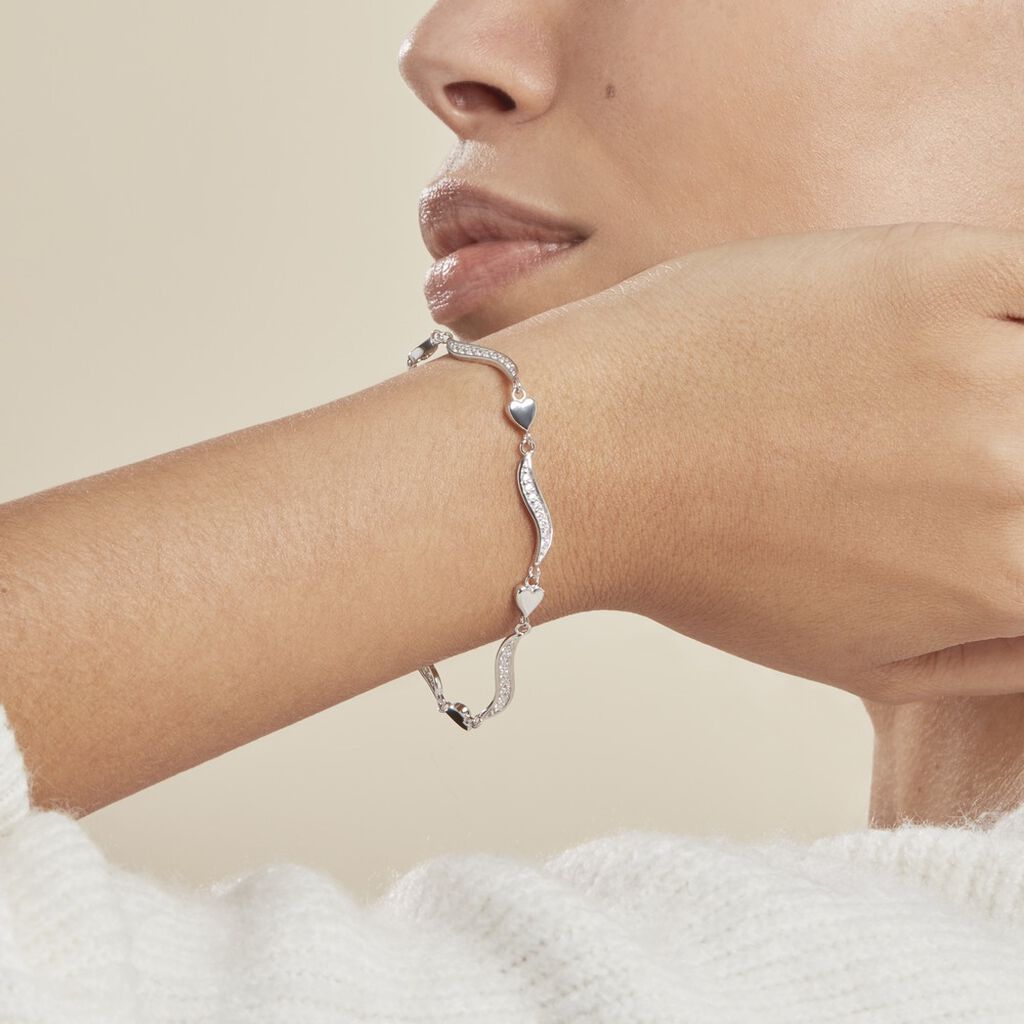 Bracelet Amor Argent Blanc Oxyde De Zirconium - Bracelets Femme | Histoire d’Or