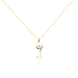 Collier Grazilla Or Bicolore Perle De Culture Et Diamant - Bijoux Femme | Histoire d’Or