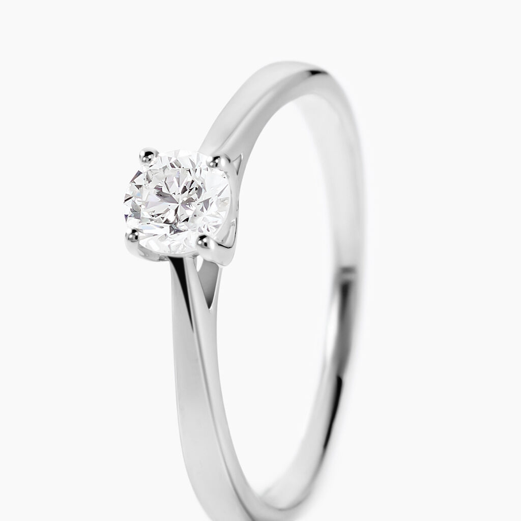 Bague Solitaire One Or Blanc Diamant - Bagues solitaires Femme | Histoire d&rsquo;Or