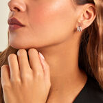 Cr&eacute;oles Lyv Argent Blanc Oxyde De Zirconium - Boucles d'oreilles cr&eacute;oles Femme | Histoire d&rsquo;Or