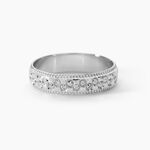 Alliance Fantaisie Ruban Bomb&eacute; Or Blanc - Alliances 18 carats Unisex | Histoire d&rsquo;Or