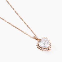 Collier Sphinx Argent Rose Oxyde De Zirconium