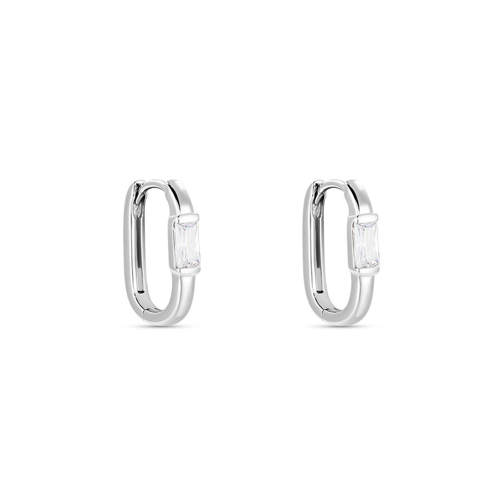 Créoles Celyn Argent Rhodié Oxyde De Zirconium - Boucles d'oreilles créoles Femme | Histoire d’Or