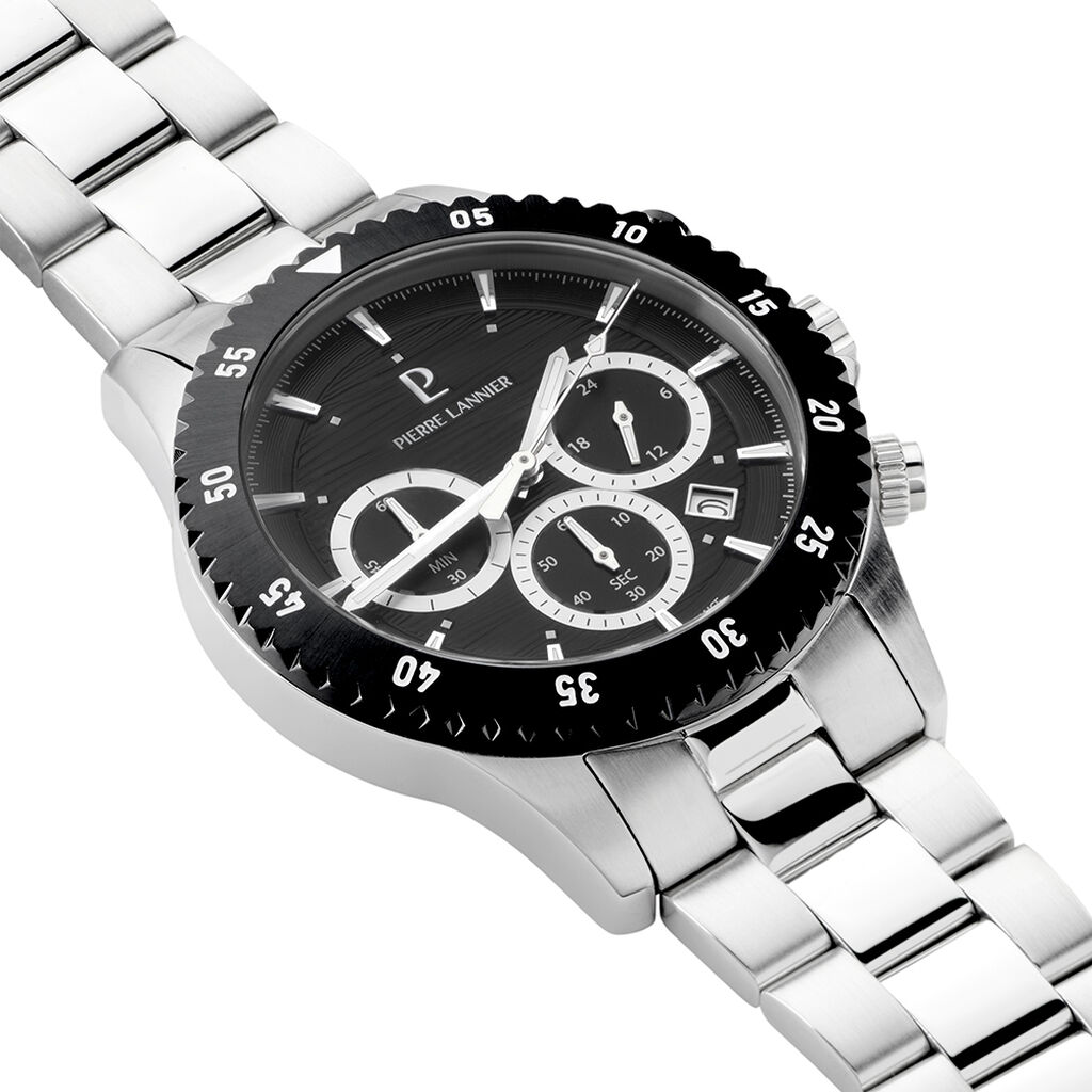 Montre Pierre Lannier Lannier Decima Noir - Montres chronographes Homme | Histoire d&rsquo;Or