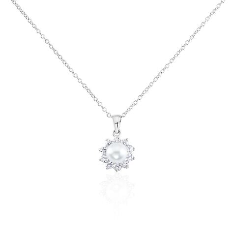 Collier Argent Blanc Cheri Perle De Culture Oxydes De Zirconium - Colliers fantaisie Femme | Histoire d’Or