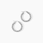 Cr&eacute;oles Ambra Acier Blanc - Boucles d'oreilles cr&eacute;oles Femme | Histoire d&rsquo;Or