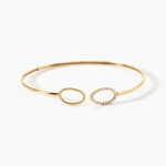 Bracelet Jonc Seth Argent Dor&eacute; A L'Or 750/1000 Oxyde De Zirconium - Bracelets joncs Femme | Histoire d&rsquo;Or