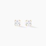 Boucles D'oreilles Puces Or Jaune Doreen Oxydes De Zirconium - Clous d'oreilles Famille | Histoire d&rsquo;Or