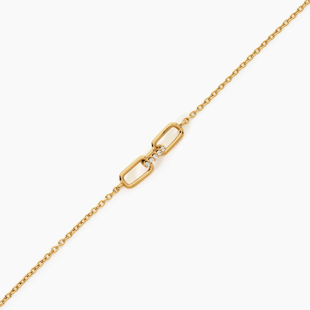 Bracelet Cladie Argent Dor&eacute; A L'Or 750/1000 Oxyde De Zirconium - Bracelets Femme | Histoire d&rsquo;Or