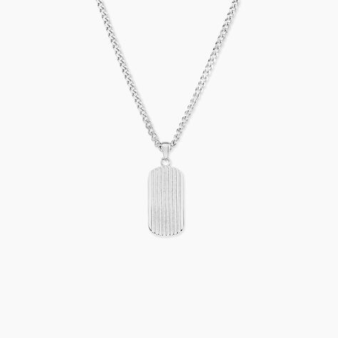 Collier Pulse Argent Blanc -  Homme | Histoire d’Or