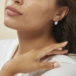 Boucles D'oreilles Pendantes Loren Argent Blanc Perle De Culture - Boucles d'oreilles fantaisie Femme | Histoire d’Or