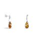 Boucles D'oreilles Pendantes Argent Blanc Melusine Ambre - Boucles d'oreilles fantaisie Femme | Histoire d’Or