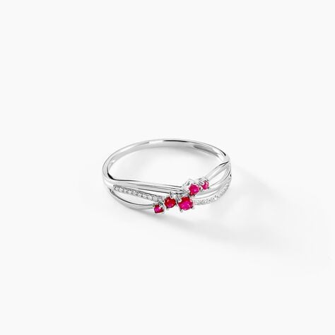Bague Amarylis Or Blanc Rubis Diamant - Bagues solitaires Femme | Histoire d&rsquo;Or