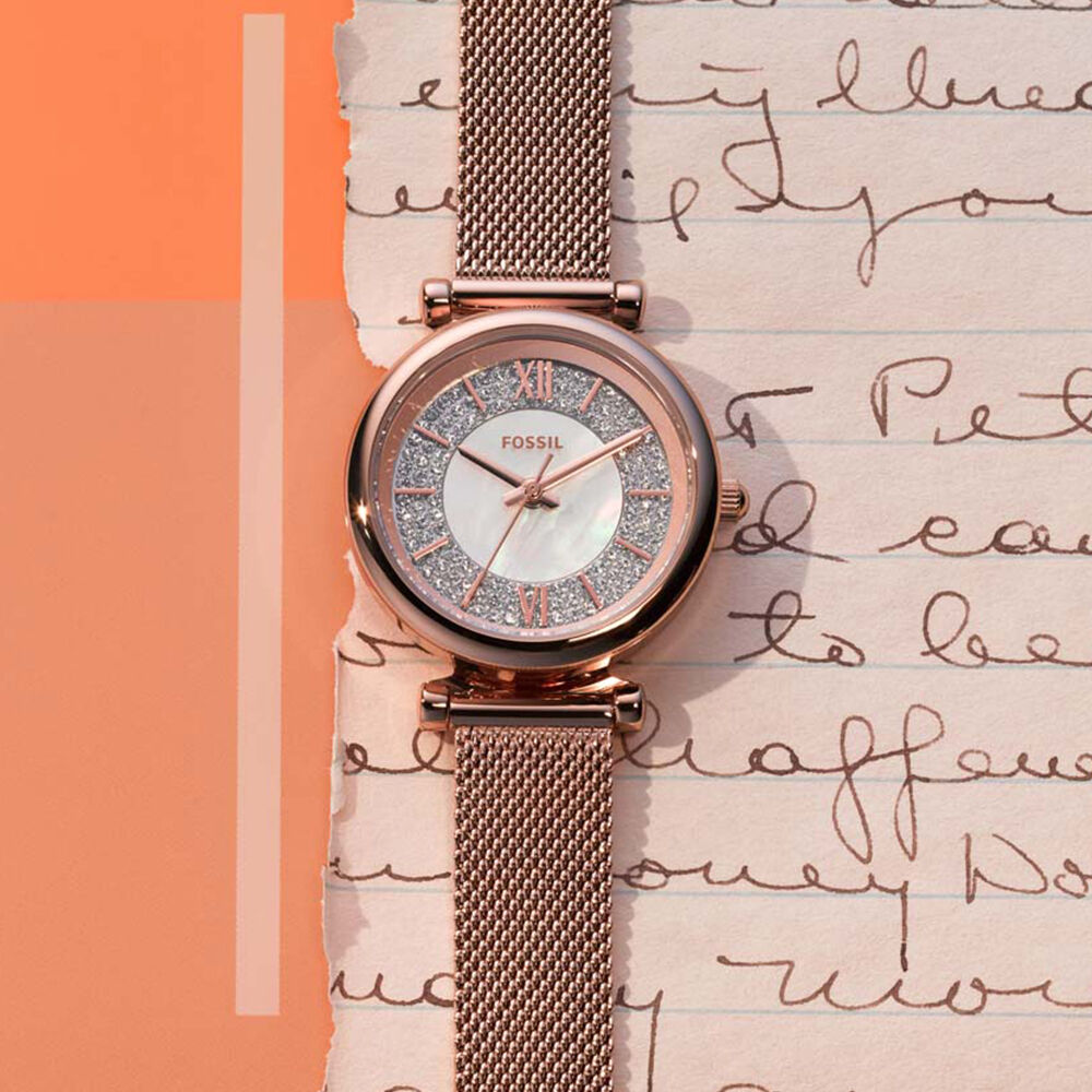 Montres Fossil ME3175 Acier Clip Rose Ronde - HIMFRQS2640 • Histoire d'Or