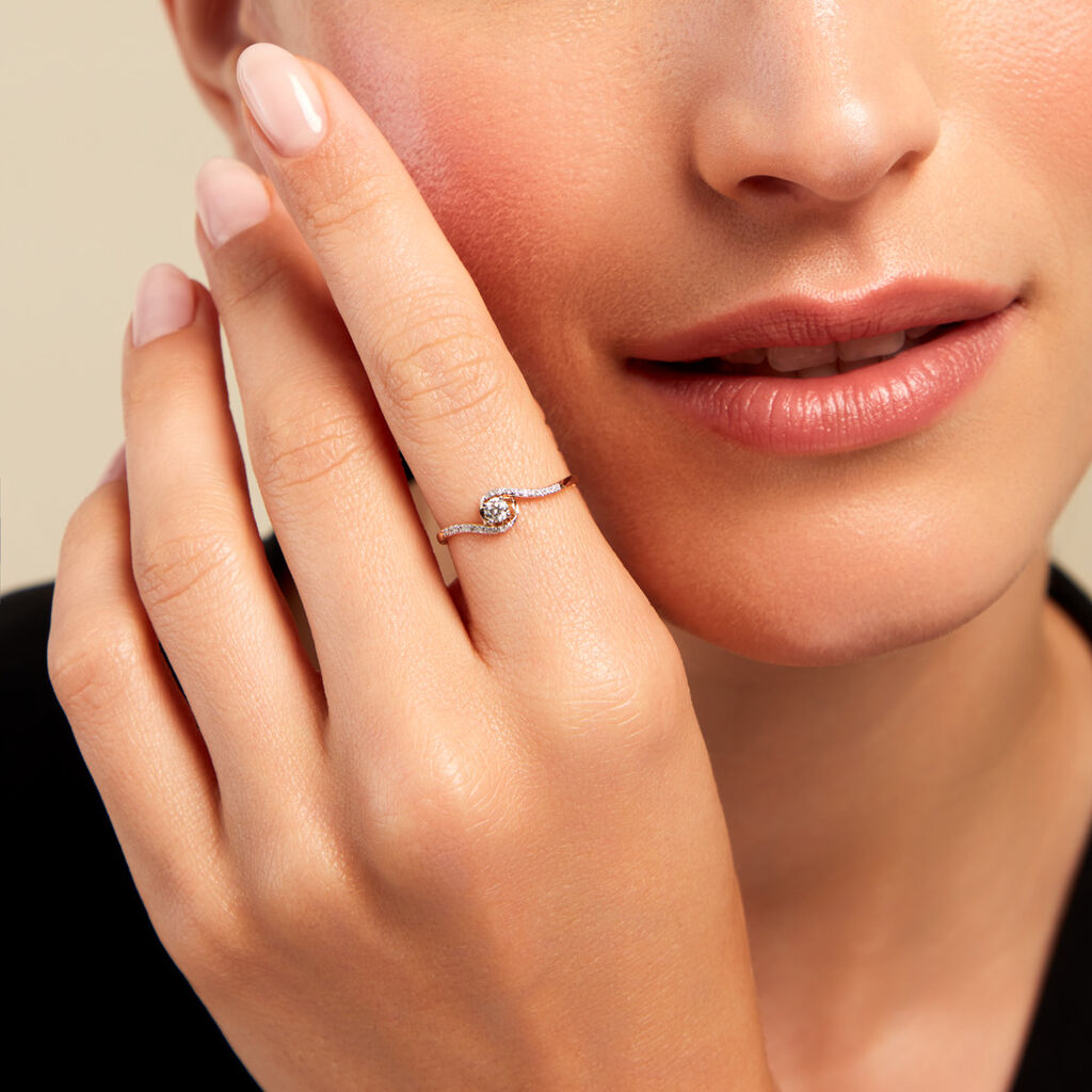 Bague Vrille Accompagnee Or Jaune Diamant - Bagues solitaires Femme | Histoire d’Or