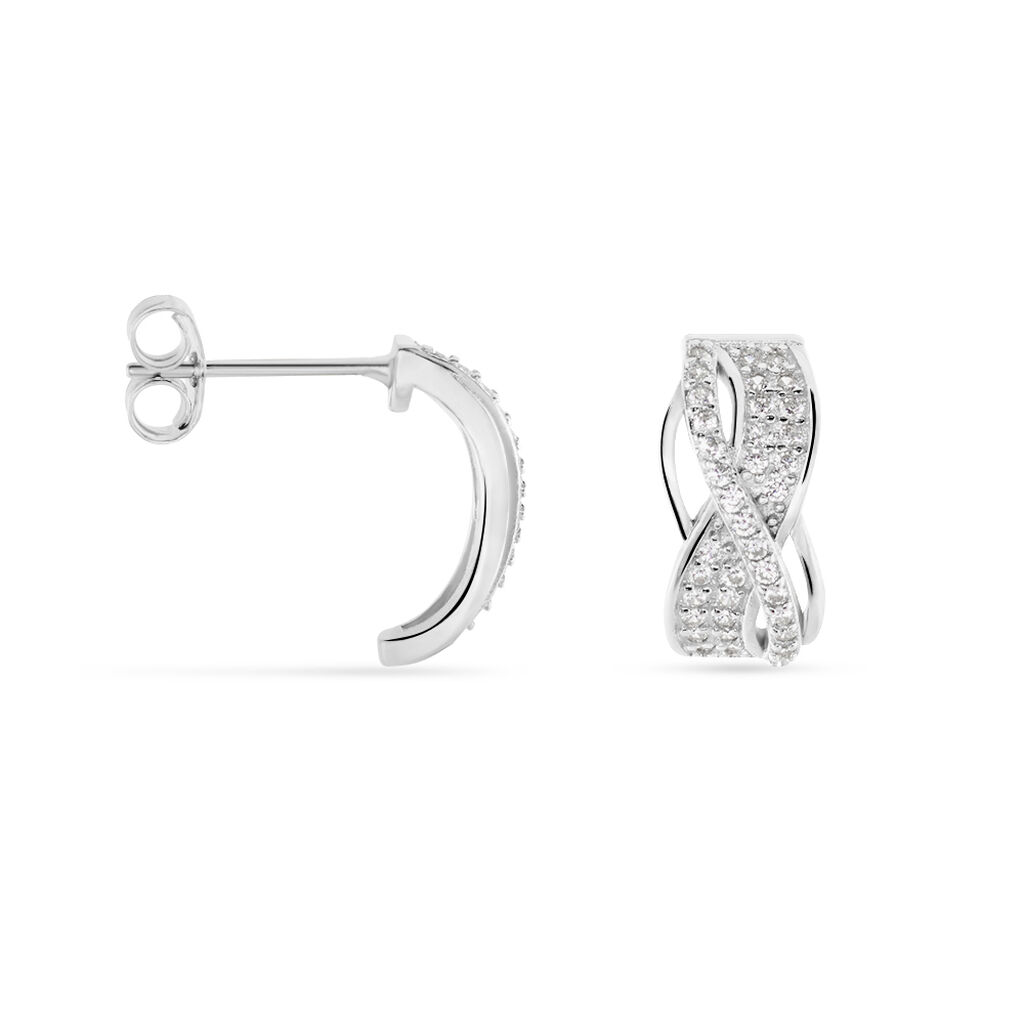 Créoles Hallinskidi Argent Oxyde De Zirconium - Boucles d'oreilles créoles Femme | Histoire d’Or