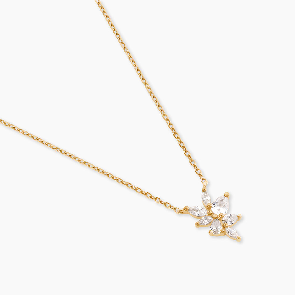 Collier Waouh Plaqu&eacute; Or Jaune Oxyde De Zirconium - Colliers Femme | Histoire d&rsquo;Or